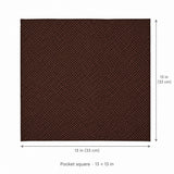 Brown Dot Polka pocket square — size guide.