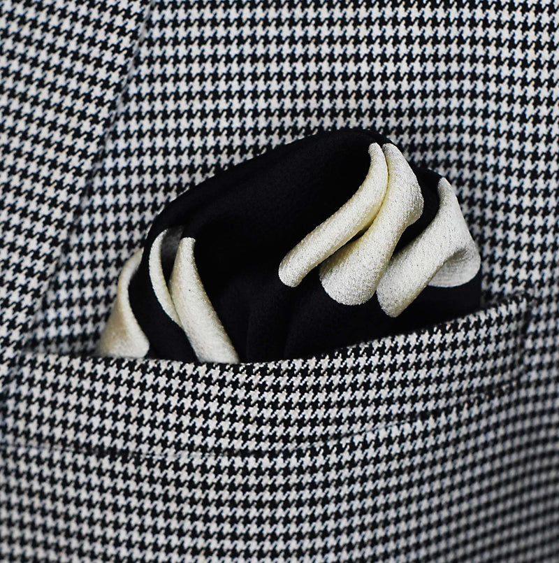 Black and White Jumbo Polka Dots - Silk Pocket Square