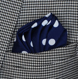 Blue Polka Drops - Silk Pocket Square