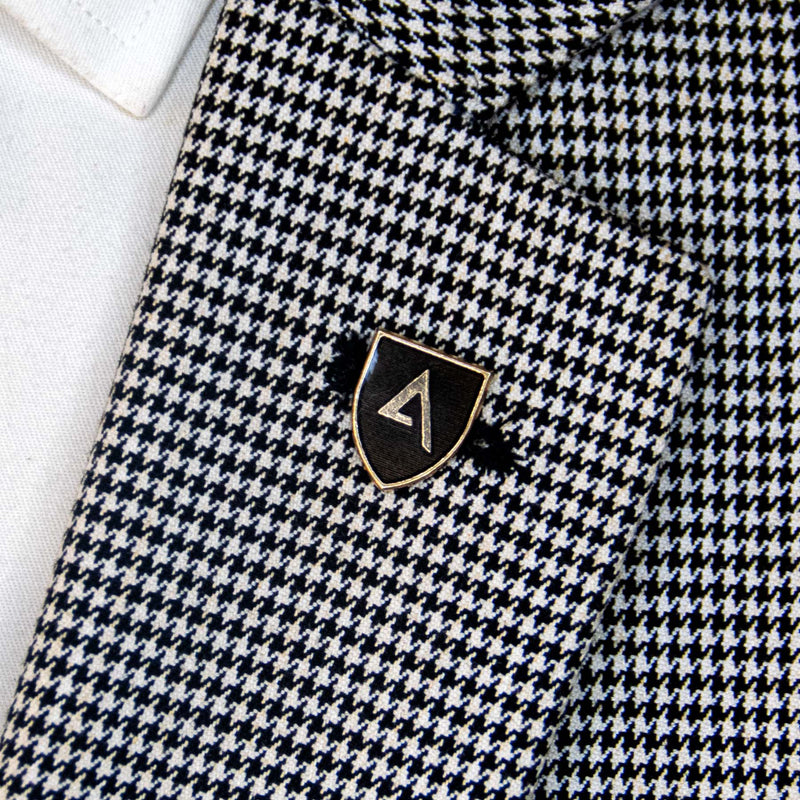 CLASSIC KNIGHT SHIELD – Dark Brown AND GOLD LAPEL PINS
