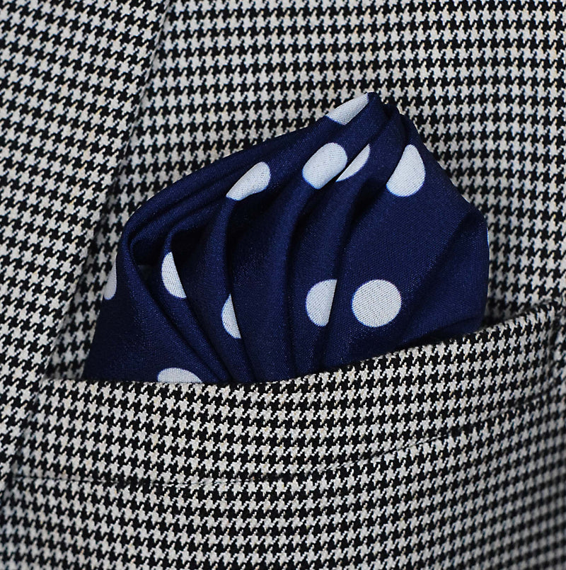 Blue Polka Drops - Silk Pocket Square