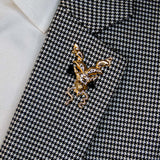 Antique Burnished Markhor – Golden Lapel Pins