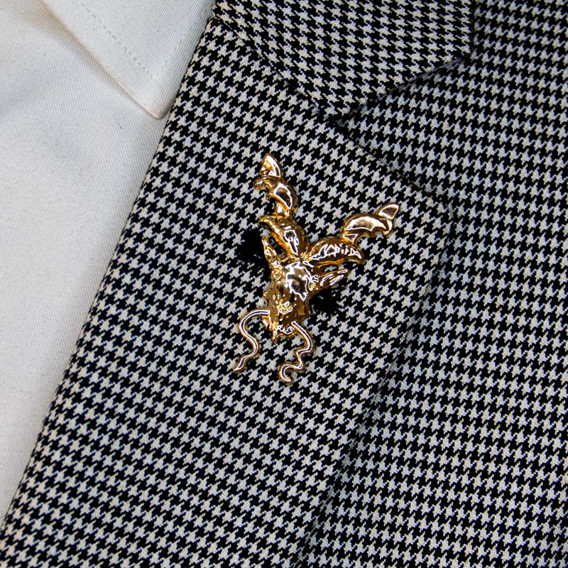 Antique Burnished Markhor – Golden Lapel Pins