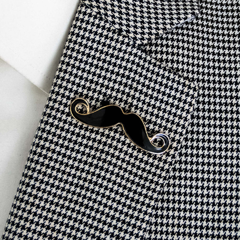 Black Moustache - Golden Lapel Pins