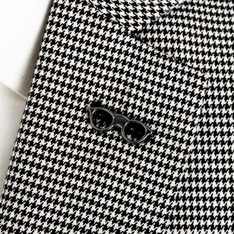 GUNMETAL EYEGLASSES FRAME LAPEL PINS