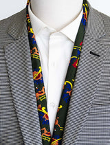 Olive Green Paisley and Floral - Silk Men Scarves