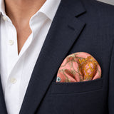 Chain Me Up pocket square — navy jacket · wearing detail.