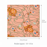 Chain Me Up pocket square — size guide.