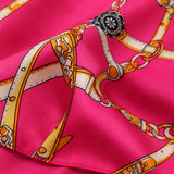 Chains and Straps (Pink) pocket square — fabric and design close-up.