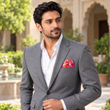 Chains and Straps (Pink) pocket square — outdoor lifestyle.