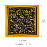 Chinese Floral Art pocket square — size guide.