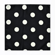 Black and White Jumbo Polka Dots pocket square — full flat product.