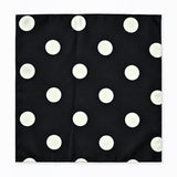 Black and White Jumbo Polka Dots pocket square — full flat product.