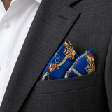 Cobalt Rope and Tassel Silk Pocket Square