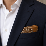 Copper Paisley Medallion Silk Pocket Square