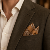 Copper Paisley Medallion Silk Pocket Square
