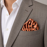 Coral Sands Polka Dot pocket square — light jacket · wearing detail.