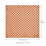 Coral Sands Polka Dot pocket square — size guide.