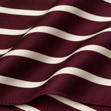 Creamy Rosewood Stripes pocket square — fabric and design close-up.