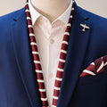 Creamy Rosewood Stripes Silk Scarf Set - Combo Sets | Monzoro Pakistan