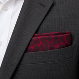 Crimson Leaf Silhouette Silk Pocket Square — product photograph 7