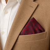 Crimson Leaf Silhouette Silk Pocket Square — product photograph 4