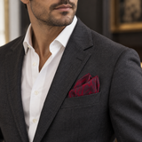 Crimson Leaf Silhouette Silk Pocket Square — product photograph 6
