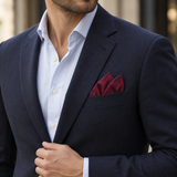 Crimson Leaf Silhouette Silk Pocket Square — product photograph 5