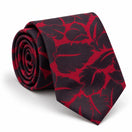 Crimson Leaf Silhouette Silk Tie