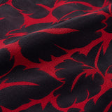 Crimson Leaf Silhouette Silk Tie — Fabric design and weave close-up