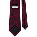 Crimson Leaf Silhouette Silk Tie — Rear tipping and construction