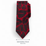 Crimson Leaf Silhouette Silk Tie blade width guide — 3.15 inches / 8 cm