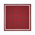 Dark Maroon with White Polka Dots pocket square — full flat product.