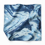 Deep Blue Ocean pocket square — unfolded studio detail.