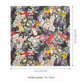 Doodle Do pocket square — size guide.