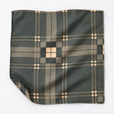 Dusty Grey Tartan Checks pocket square — unfolded studio detail.