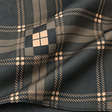 Dusty Grey Tartan Checks pocket square — fabric and design close-up.