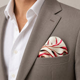 Elegant Seamless Floral Pattern pocket square — light jacket · wearing detail.