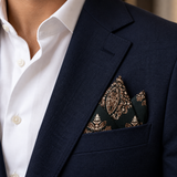 Emerald Paisley Medallion Silk Pocket Square