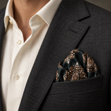 Emerald Paisley Medallion Silk Pocket Square