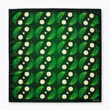 Green Floret pocket square — full flat product.