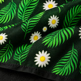 Green Floret pocket square — fabric and design close-up.
