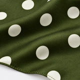Forest Polka Dots pocket square — fabric and design close-up.