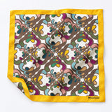 Foulard Pattern pocket square — unfolded studio detail.