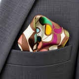 Foulard Pattern pocket square — close-up wearing detail.