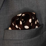 Coffee Base Polka Dots - Silk Pocket Square