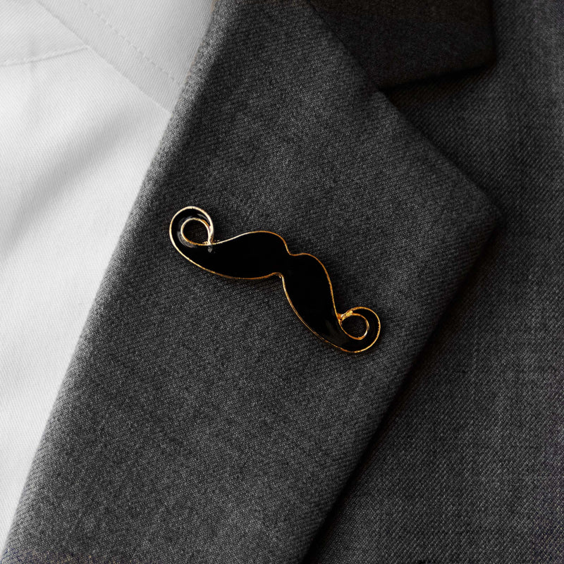 Black Moustache - Golden Lapel Pins