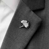 Ginkgo Flower Silver Lapel Pin