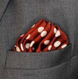 Copper Base Polka Dots - Silk Pocket Square
