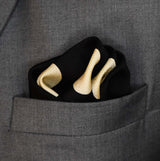Black and White Jumbo Polka Dots - Silk Pocket Square